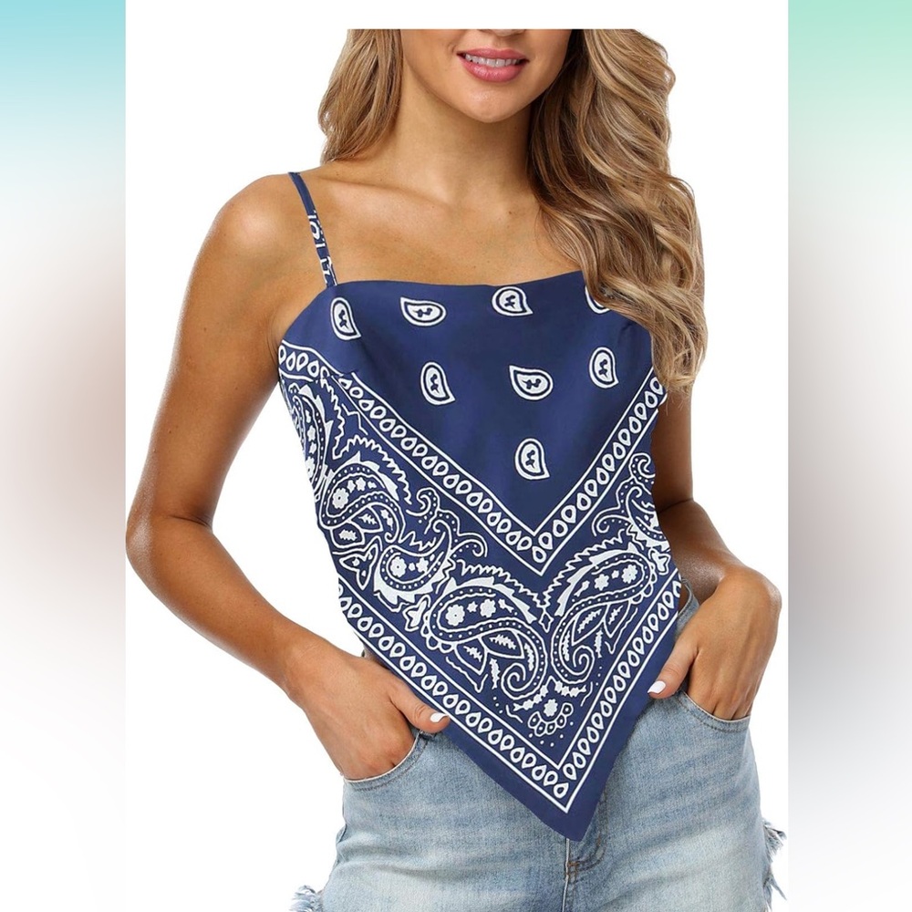 Blue Bandana Top